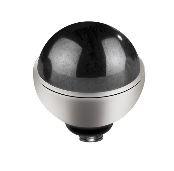 MelanO hematite/ss interchangeable 8mm gem - Ellimonelli