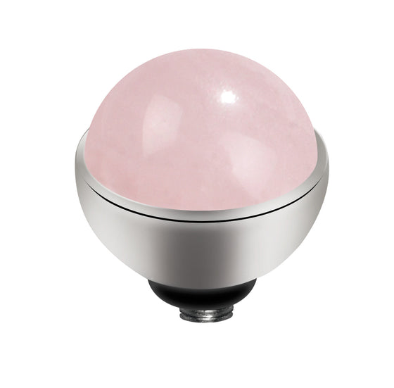 MelanO rose quartz/ss interchangeable 8mm gem - Ellimonelli