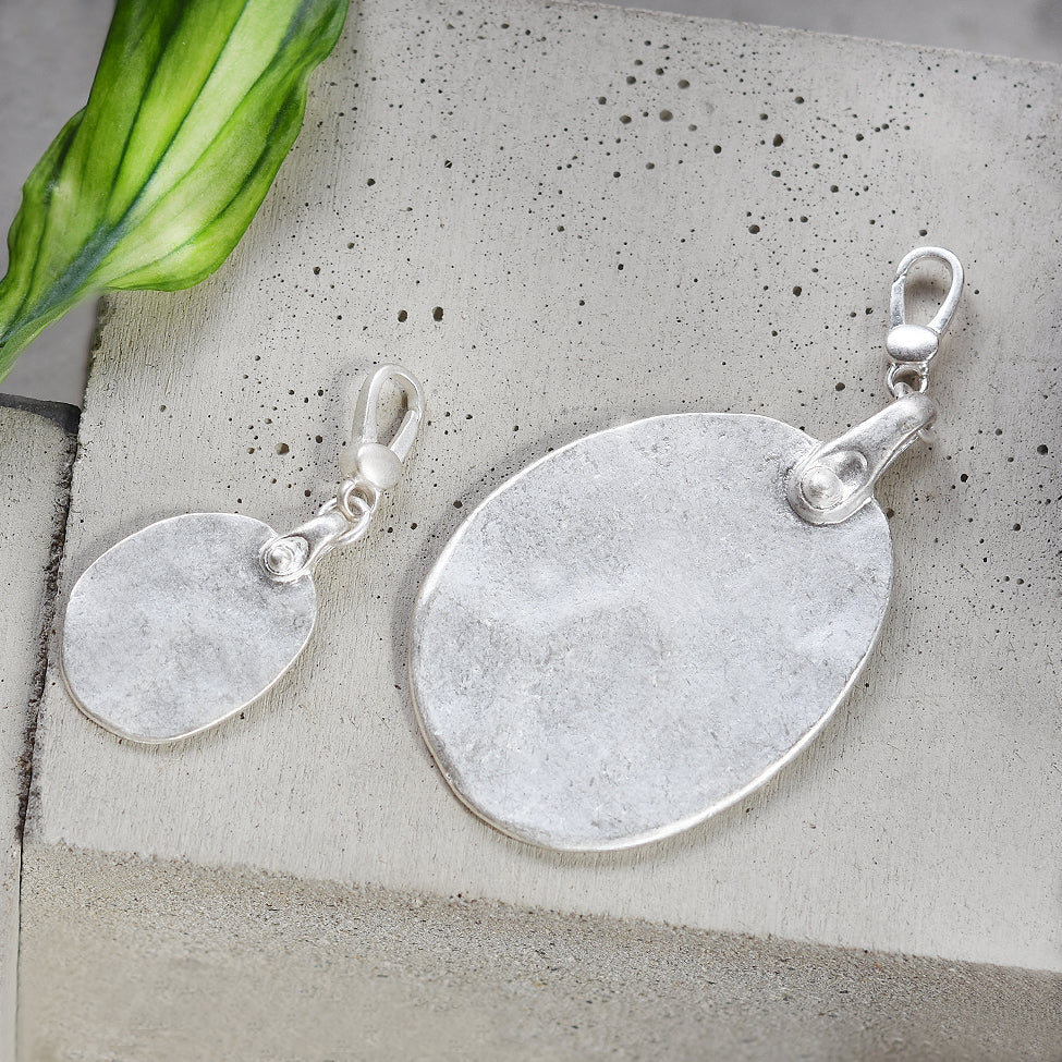 Tutti antique silver finish large & medium oval charms - Ellimonelli